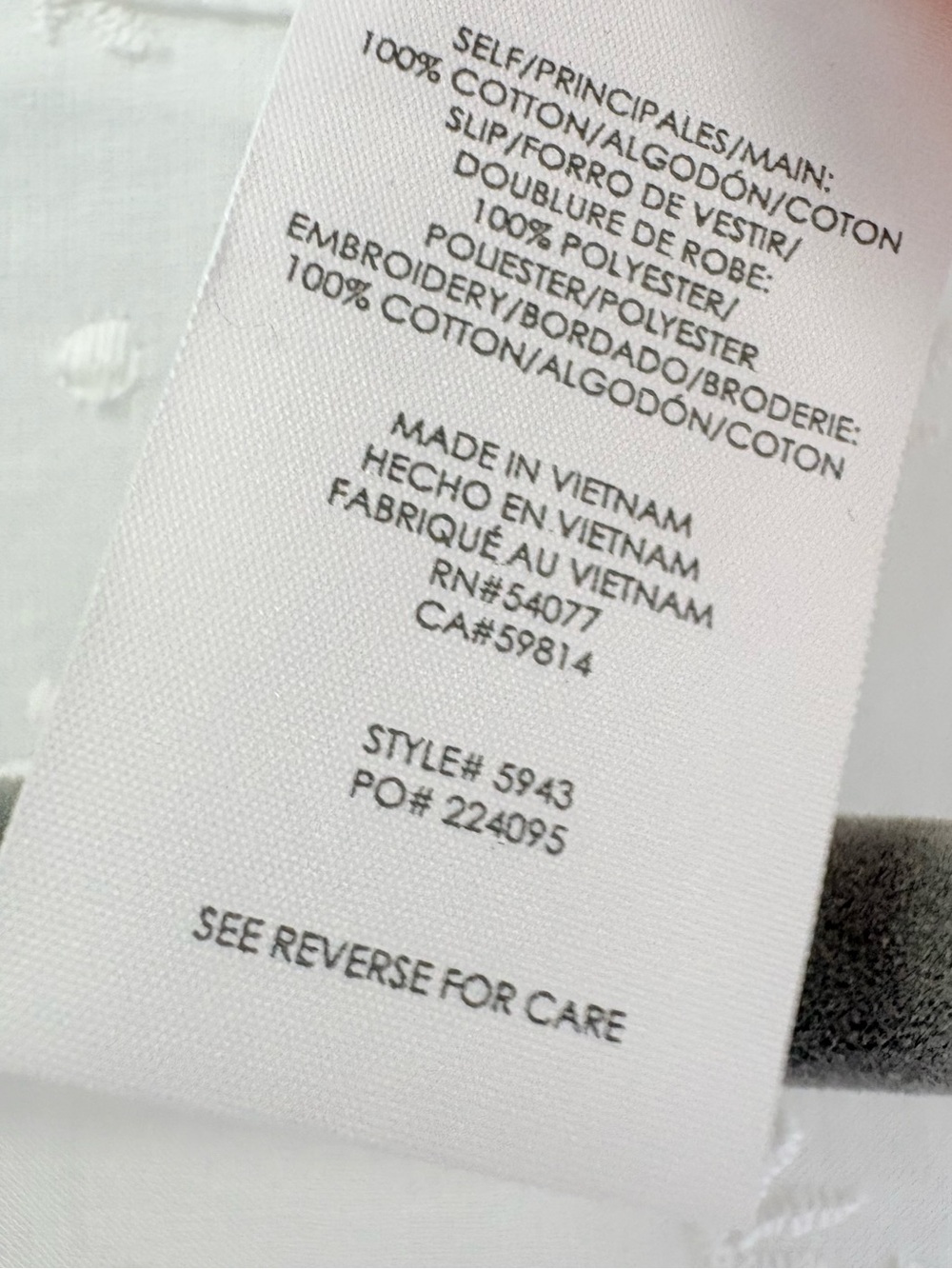 Cabi Midsummer White Dress #5943 Cotton Embroidered Size 8 - Picture 11 of 12